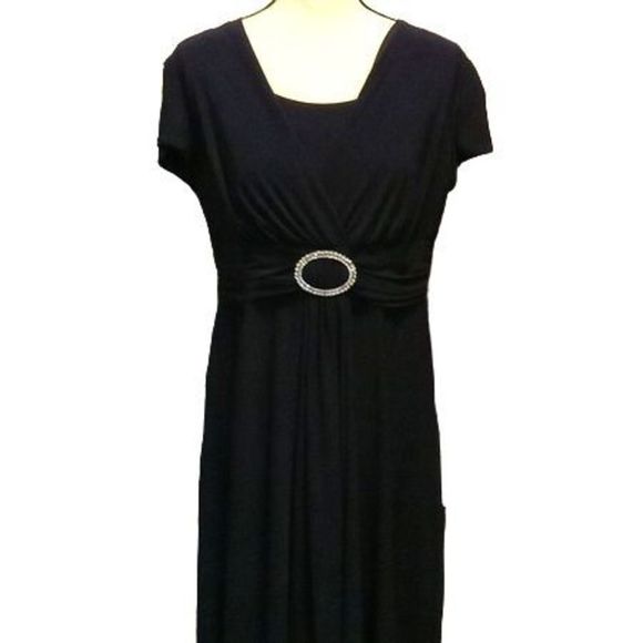 R & M Richards Embellished Black Dress Women's Size 12 Petite - Picture 5 of 6